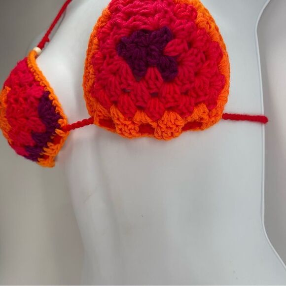 Handmade Napper brand granny square string bikini top halter adjustable any size - Picture 3 of 13